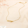Collier acier inoxydable strass anneaux entrelacés 0125547 doré