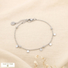 Bracelet acier inoxydable martelé bille pampille 0225551 argenté