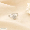 Bague acier inoxydable ouverte strass ovale 0425531 argenté
