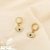 Boucles d’oreilles acier inoxydable strass œil 0325547 doré