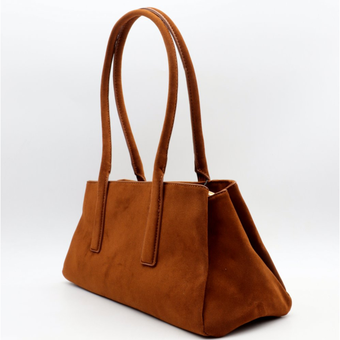Sac à main long Flora&Co simili-cuir effet daim 0925525 cognac
