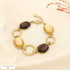Bracelet acier inoxydable ovale résine marbré 0225512 marron