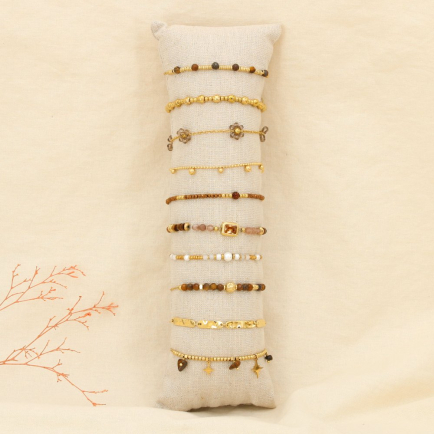 Ensemble 10 bracelets acier inoxydable nuance marron 0225603 marron