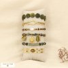 Ensemble 6 bracelets acier bohème nuance vert foncé 0225607 vert foncé