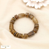 Bracelet élastique tubulaire acier résine marbré 0225609 taupe