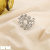 Bague acier inox strass ouverte soleil rayonnant 0425509 argenté