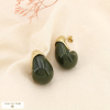 Boucles d’oreilles acier résine marbré goutte 0325580 vert foncé