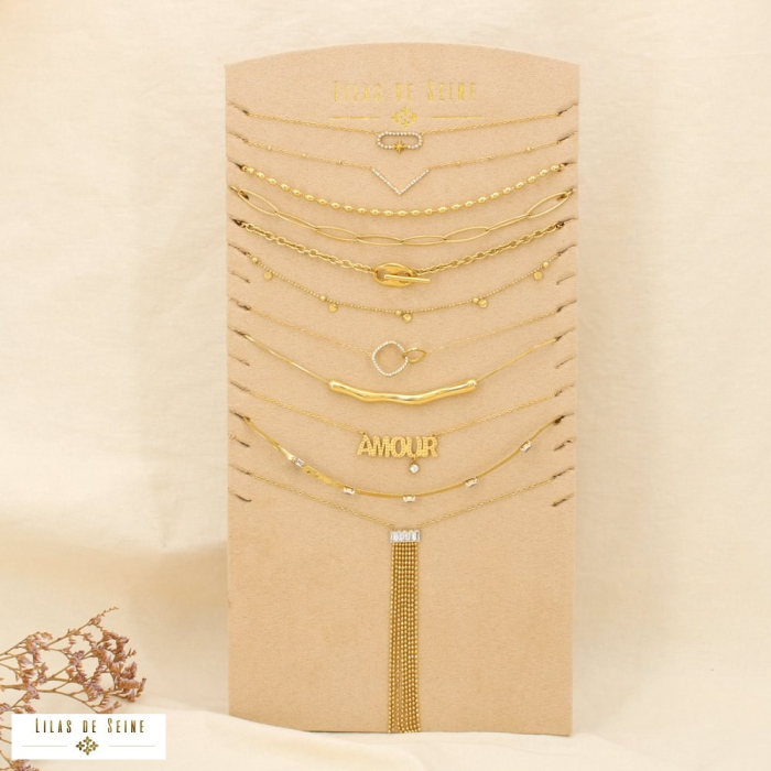 Ensemble 10 colliers acier inoxydable nuance doré 0125586 doré