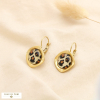 Boucles d’oreilles acier inoxydable résine léopard 0325626 taupe