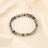 Bracelet élastique cristal facetté multicolore CCB 0225501 noir