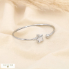Bracelet ouvert acier inoxydable strass étoile 0225589 argenté