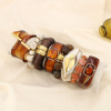 Ensemble 8 bracelets acier résine nuance camel 0225618 cognac