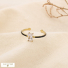 Bague minimaliste acier émail strass rectangulaire 0425530 noir