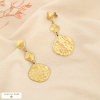 Boucles d’oreilles acier inoxydable martelé 0325598 doré