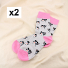2 paires chaussettes imprimées vache 0625561 gris clair