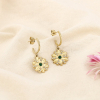 Boucles d’oreilles pendantes acier strass floral 0325628 vert