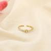 Bague acier inoxydable minimaliste ouvert strass 0425570 doré