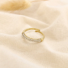 Bague acier inoxydable ajustable strass 0425560 doré