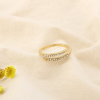 Bague acier inoxydable ajustable minimaliste strass 0425561 doré
