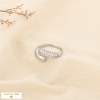 Bague acier inoxydable ouvert goutte allongée 0425565 argenté