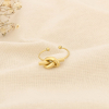 Bague acier inoxydable ajustable nœud 0425567 doré