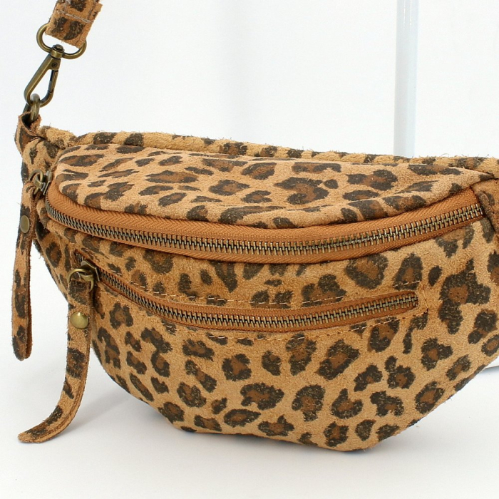 Sac banane motif léopard cuir véritable daim 0925539 multi2
