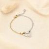 Bracelet cœur stylisé bicolore en acier inoxydable 0226030