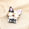 Broche épingle vintage bouledogue stylisé 0526014 noir/blanc