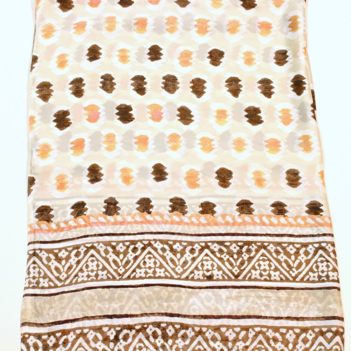 Étole Soie Viscose Imprimé Graphique Multicolore 0726002 taupe