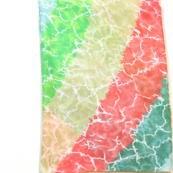 Foulard imprimé style tie & dye viscose coton 0726019 vert