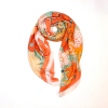 Foulard imprimé floral graphique viscose coton 0726023 orange