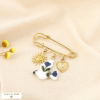 Broche épingle à nourrice charms acier inoxydable 0526033 doré