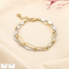 Bracelet bicolore acier inoxydable maillons allongés 0226009 doré/argenté