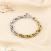 Bracelet bicolore acier inoxydable chaîne torsadée 0226010 doré/argenté