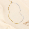 Collier acier inoxydable minimaliste rondelles fines 0126044 doré/argenté