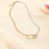 Collier acier inoxydable bicolore anneaux entrelacés 0126045 doré/argenté
