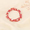 3 Bracelets élastique cristal CCB perles acryliques 0226003 rouge corail