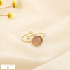 Bague ouverte acier inoxydable cabochon rond verre 0426026 rose