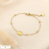 Bracelet acier inoxydable verre bille cabochon ovale 0226070 jaune