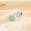 Boucles d’oreilles puces acier inox verre facetté 0326072 bleu turquoise