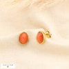 Boucles d’oreilles puces acier inox verre facetté 0326077 orange