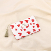 Pochette trousse polyester cœurs FAMILY LOVE pompon 0926004 blanc