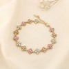 Bracelet acier inoxydable strass motif trèfle 0226137 rose