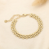 Bracelet acier inoxydable plat maille large 0226129 doré