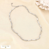Collier acier inoxydable maillons losange effet poli 0126006 argenté