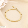 Bracelet acier inoxydable maillon losange effet poli 0226005 doré