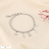 Bracelet acier double rangs soleil lune étoile croix 0226023 argenté