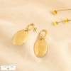 Boucles d’oreilles acier ovale losange rayonnant 0326020 doré