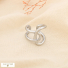Bague ouverte acier inoxydable anneaux entrelacés 0426016 argenté