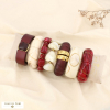 Ensemble 7 bracelets acier résine nuance bordeaux 0226148 rouge bordeaux